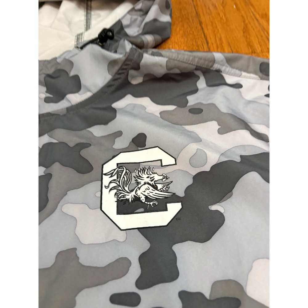 Champion South Carolina Gamecocks Mens Large Grey Camo Quarter Zip Anorak Jacket - Picture 7 of 7